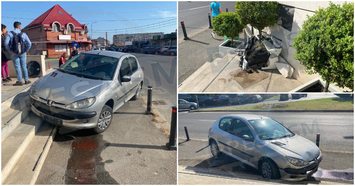 Fotó/videó. Kis híján autójával együtt rontott be a bevásárlóközpontba egy autóvezető