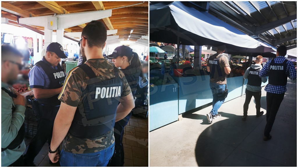 FOTO. Controale masive în piețele din municipiul Satu Mare. Vânătoare de cerșetori și de samsari