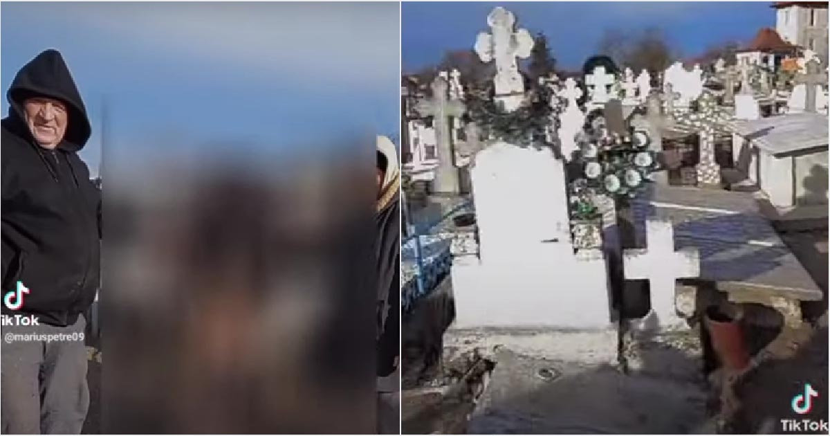 VIDEO. Scene macabre într-un cimitir din țară. S-au filmat cu scheletul unei femei, pe ritmuri de manele