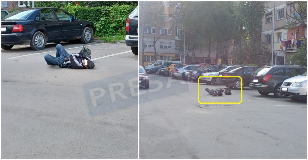 VIDEO. Scandalagiu beat pulbere s-a culcat în mijlocul drumului. Salvatorii, fugăriți