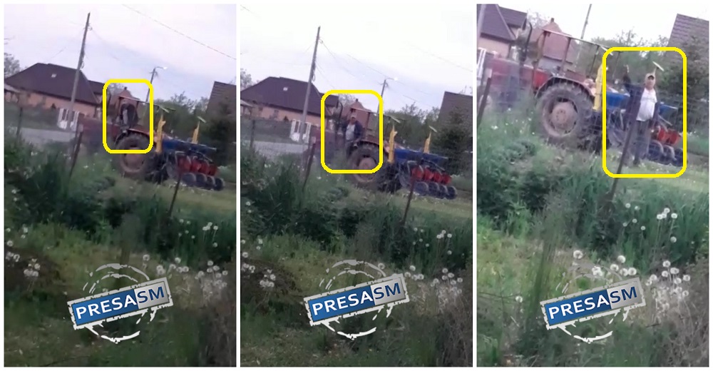 VIDEO. Tractorist mort de beat, la plimbare pe șosele, în județul Satu Mare