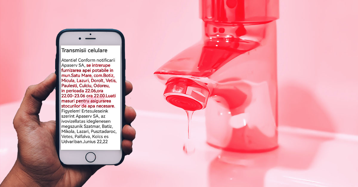 RO-Alert: Szünetelni fog a vízellátás Szatmárnémetiben és további nyolc községben is