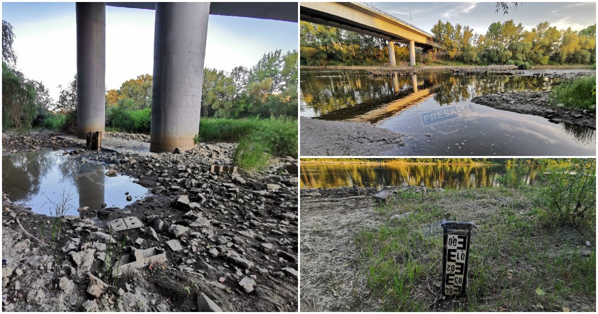 FOTOGALERIE. Someșul va atinge cel mai mic nivel din istorie, în Satu Mare