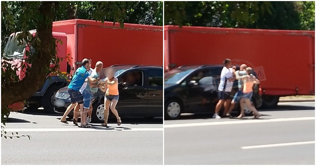 FOTOGALERIE. Bătaie între șoferi pe Drumul Careiului, după un accident banal