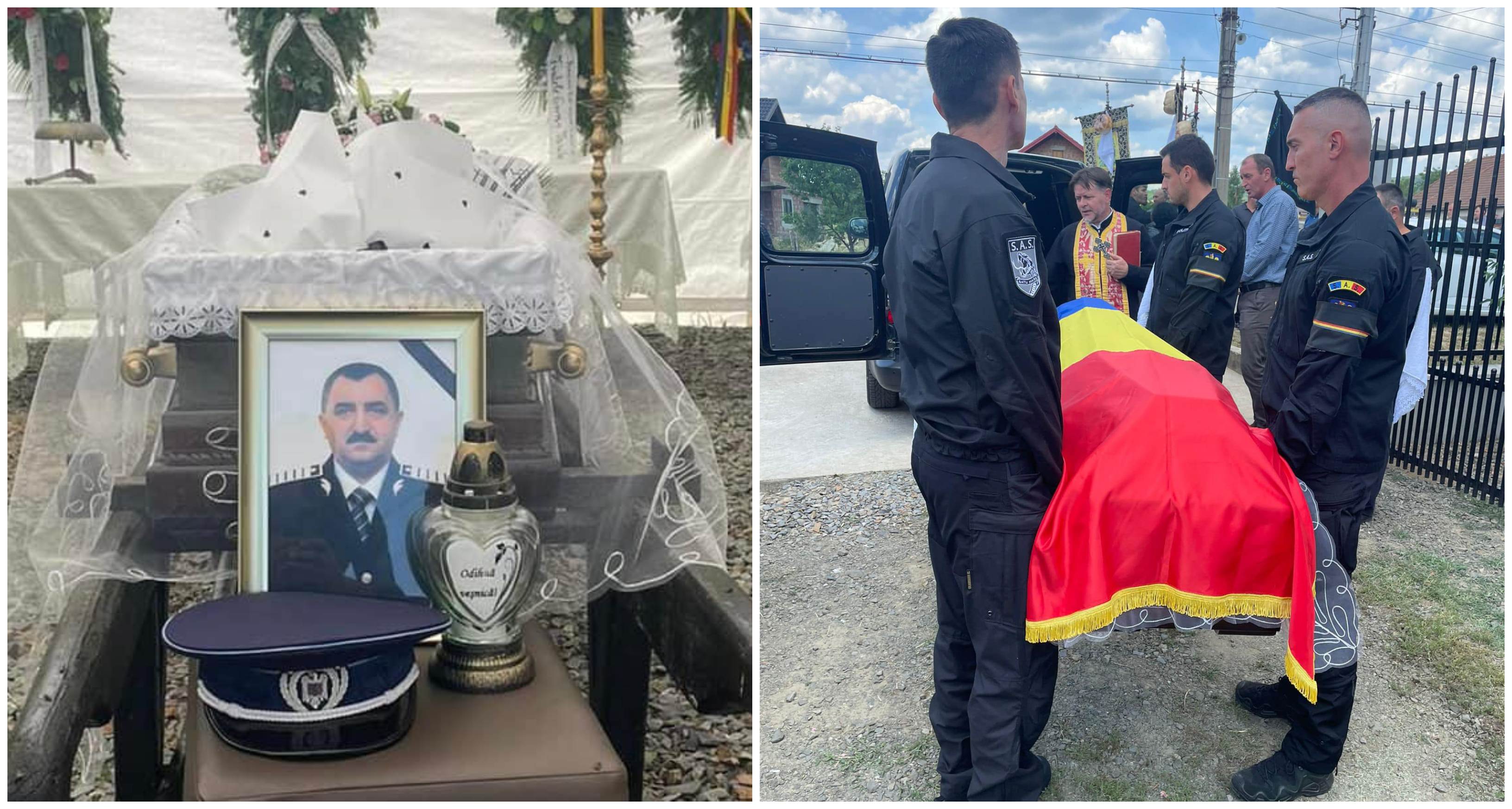 FOTO/VIDEO. Polițist din Satu Mare și mare arbitru, condus pe ultimul drum, cu onoruri