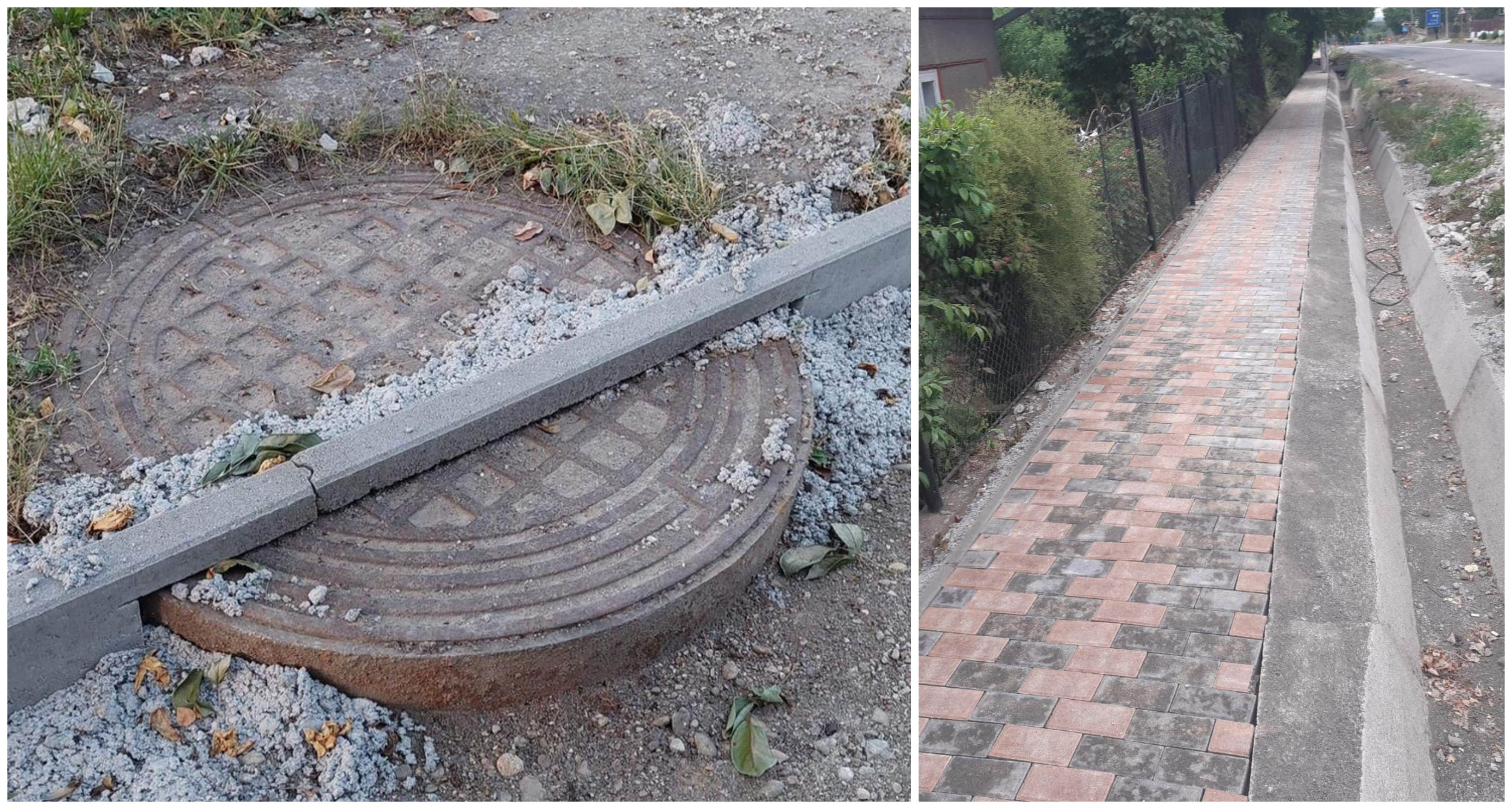 FOTO. Caterincă online în județul Satu Mare. Canalul VS bordura. Există o explicație...