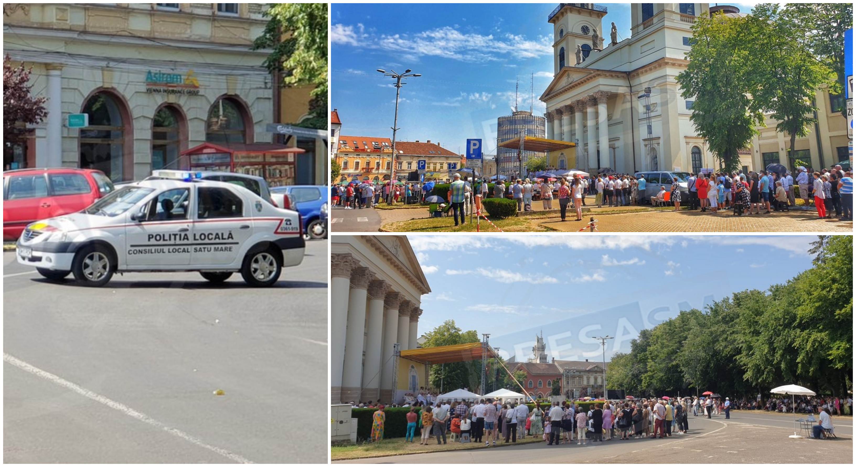 FOTOGALERIE. Sărbătoare cu mii de credincioși în centrul Sătmarului. Circulația a fost blocată în zonă
