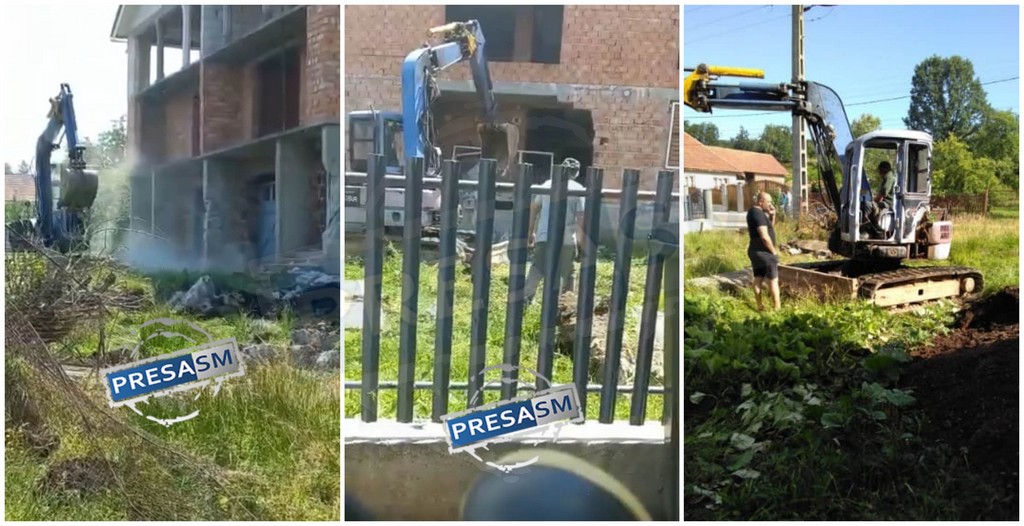 FOTO/VIDEO. Scandal cât casa. Vilă demolată cu excavatorul în cea mai bogată comună din județ