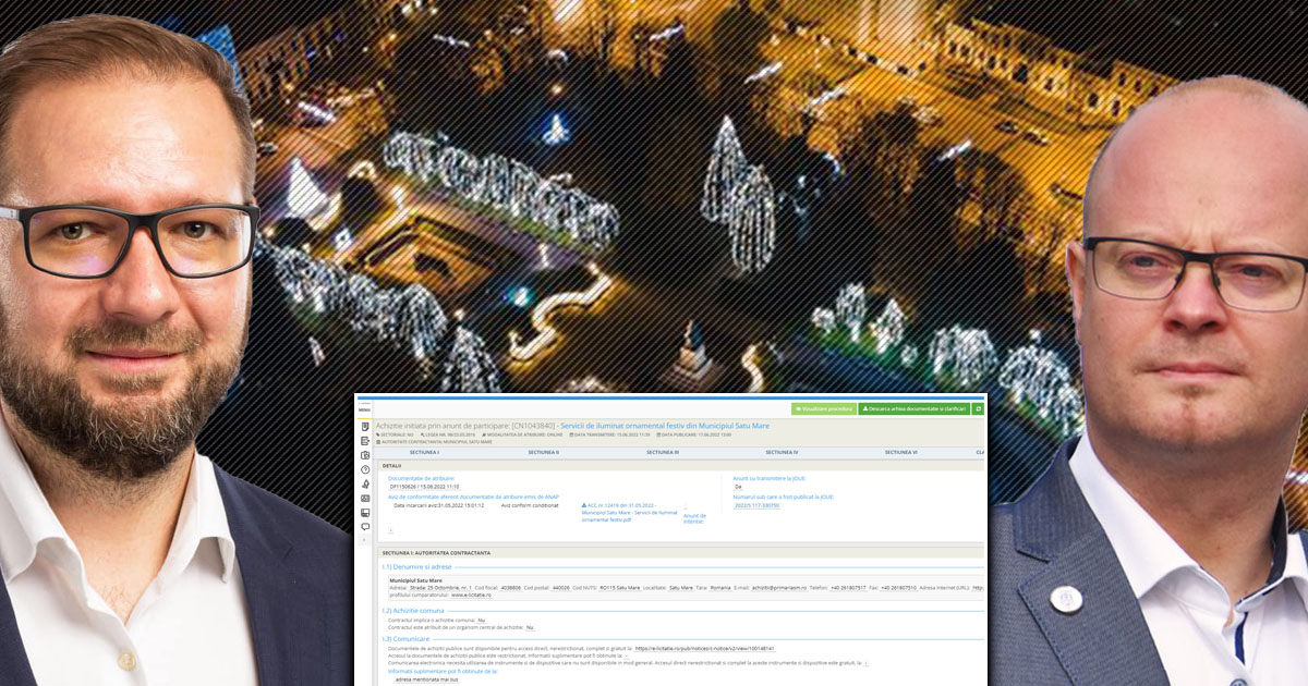 Contre pe tema iluminatului festiv. Panait: "Vorbim de o sumă exorbitantă". Primăria Satu Mare: "Informații false"