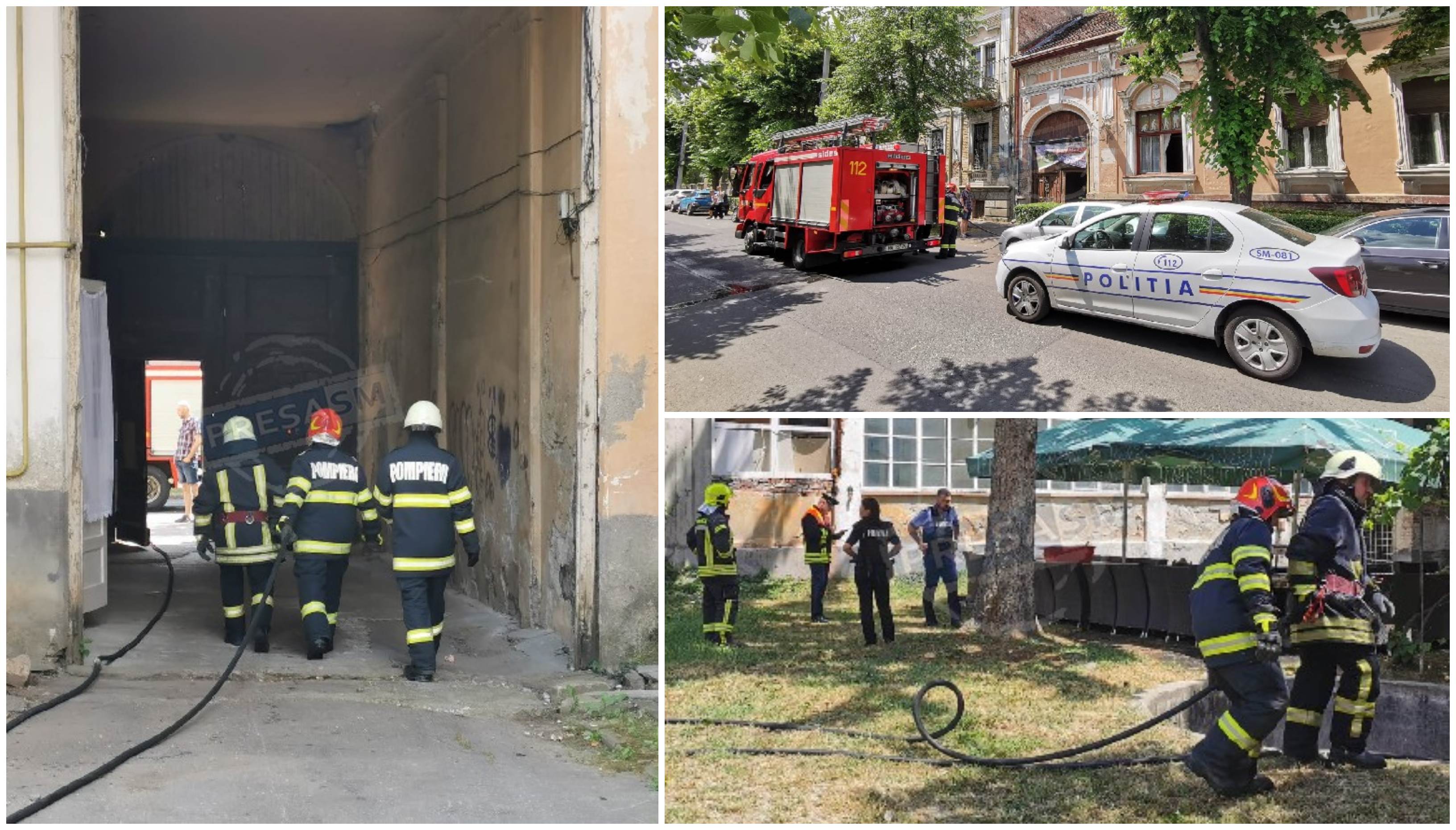 FOTOGALERIE. Alertă în centrul Sătmarului. Polițiștii și pompierii au intervenit