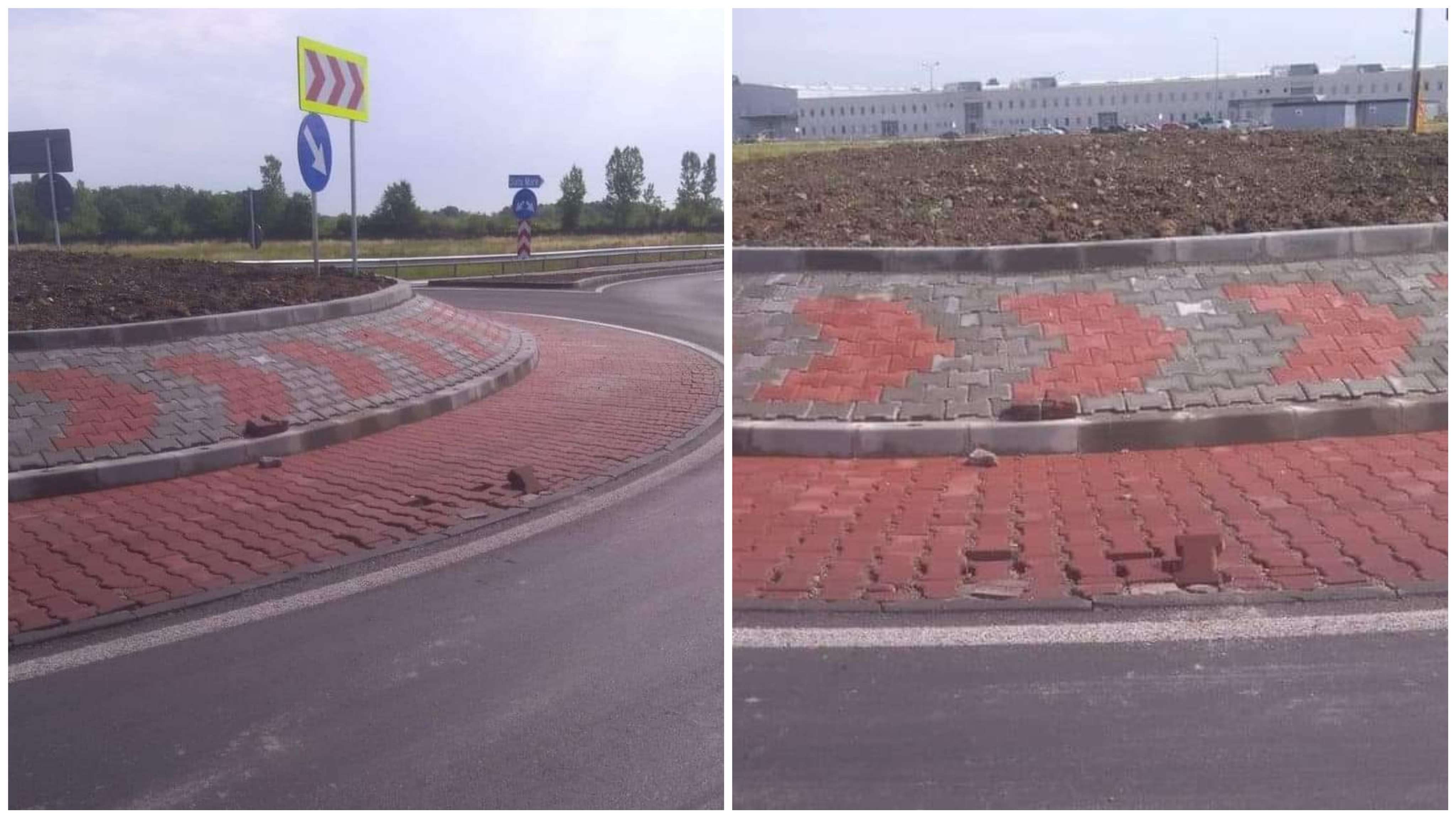 FOTO. Zboară dalele din unele sensuri giratorii de pe centura municipiului Satu Mare