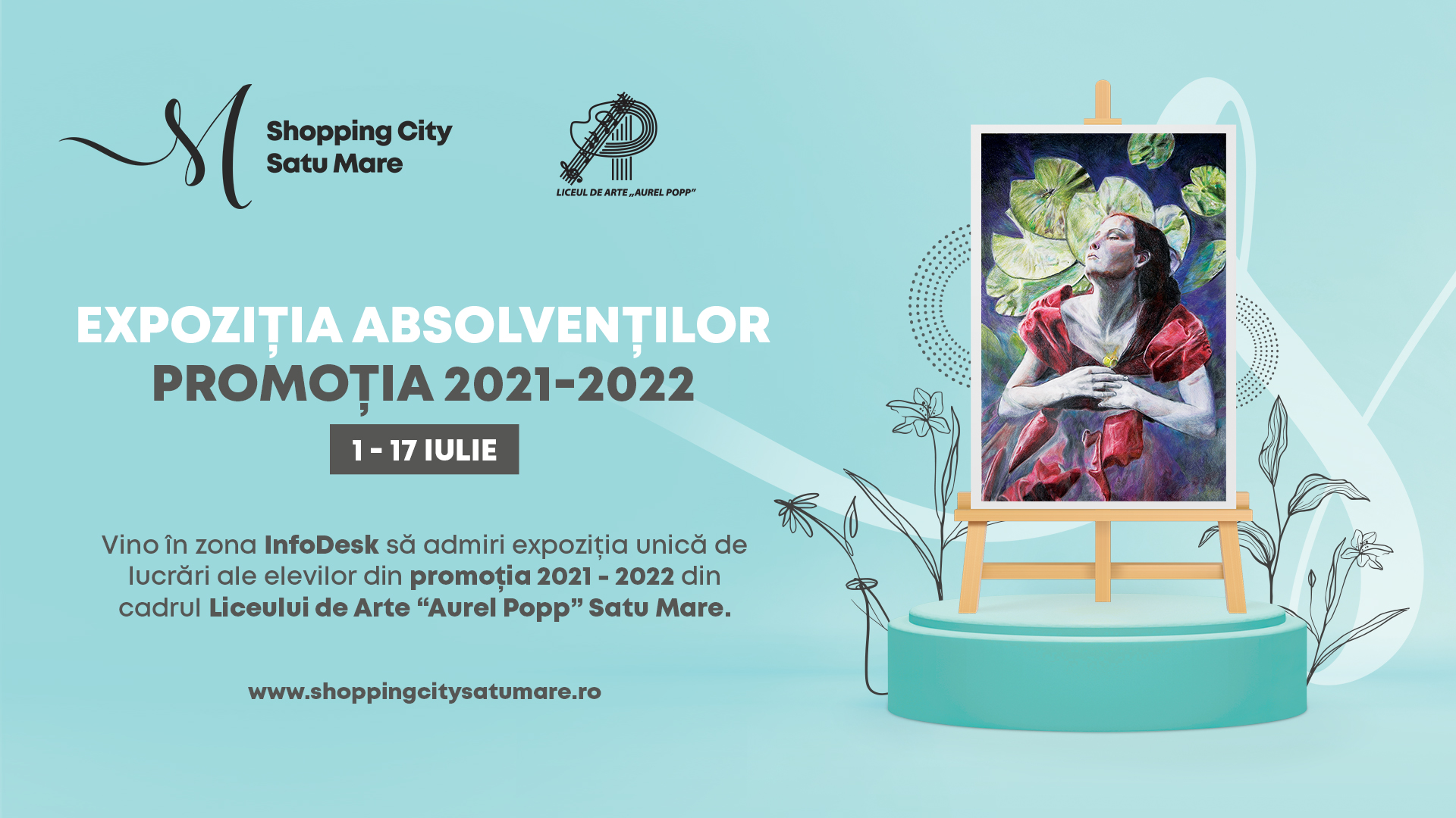 Shopping City Satu Mare găzduiește expoziția absolvenților Liceului de Arte „Aurel Popp” Satu Mare