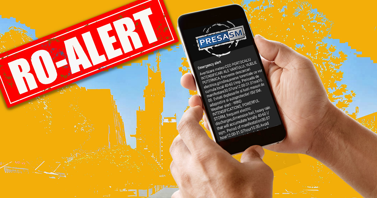 FOTO. Sătmărenii avertizați prin RO-ALERT despre pericolul de furtuni și vijelii