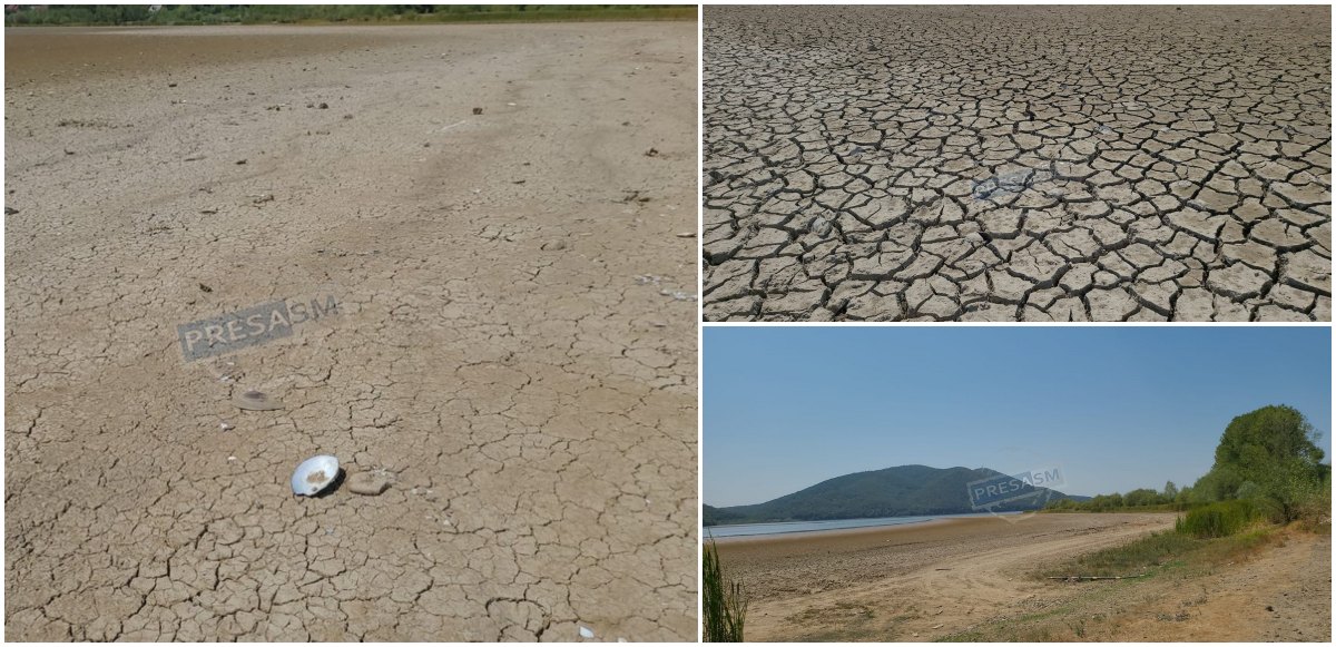 FOTOGALERIE. Secetă extremă! Imagini dramatice de pe cel mai mare lac din județul Satu Mare