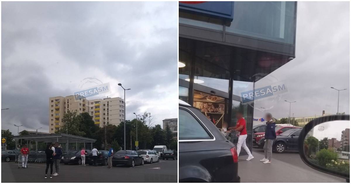FOTO. Cerșetori tupeiști și agresivi! E plin în parcările supermarket-urilor din Satu Mare
