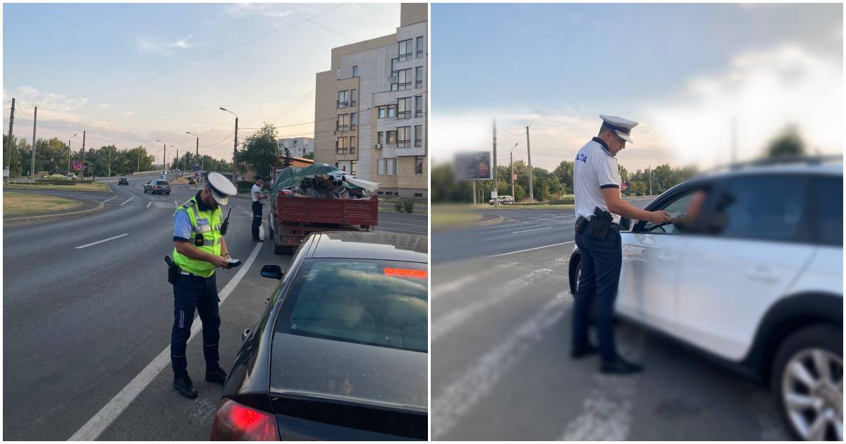 FOTO. Polițiștii au împânzit străzile județului. A plouat cu amenzi, sătmăreni lăsați fără permise