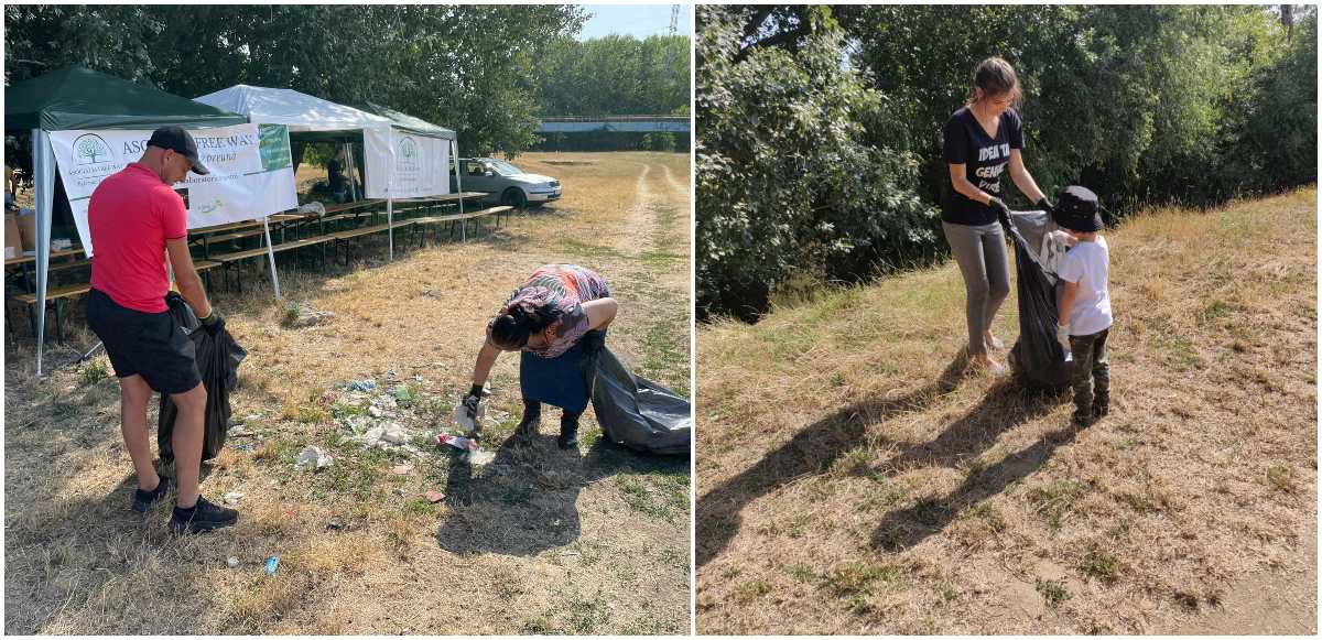 FOTO. Sătui de mizeria de pe malul Someșului, zeci de sătmăreni au făcut curățenie