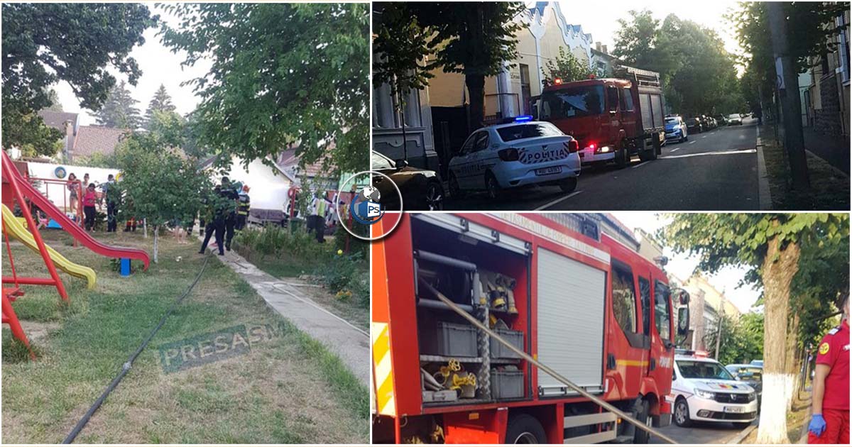 FOTO. Doi minori s-au jucat cu focul. Incendiu la un centru maternal din Satu Mare