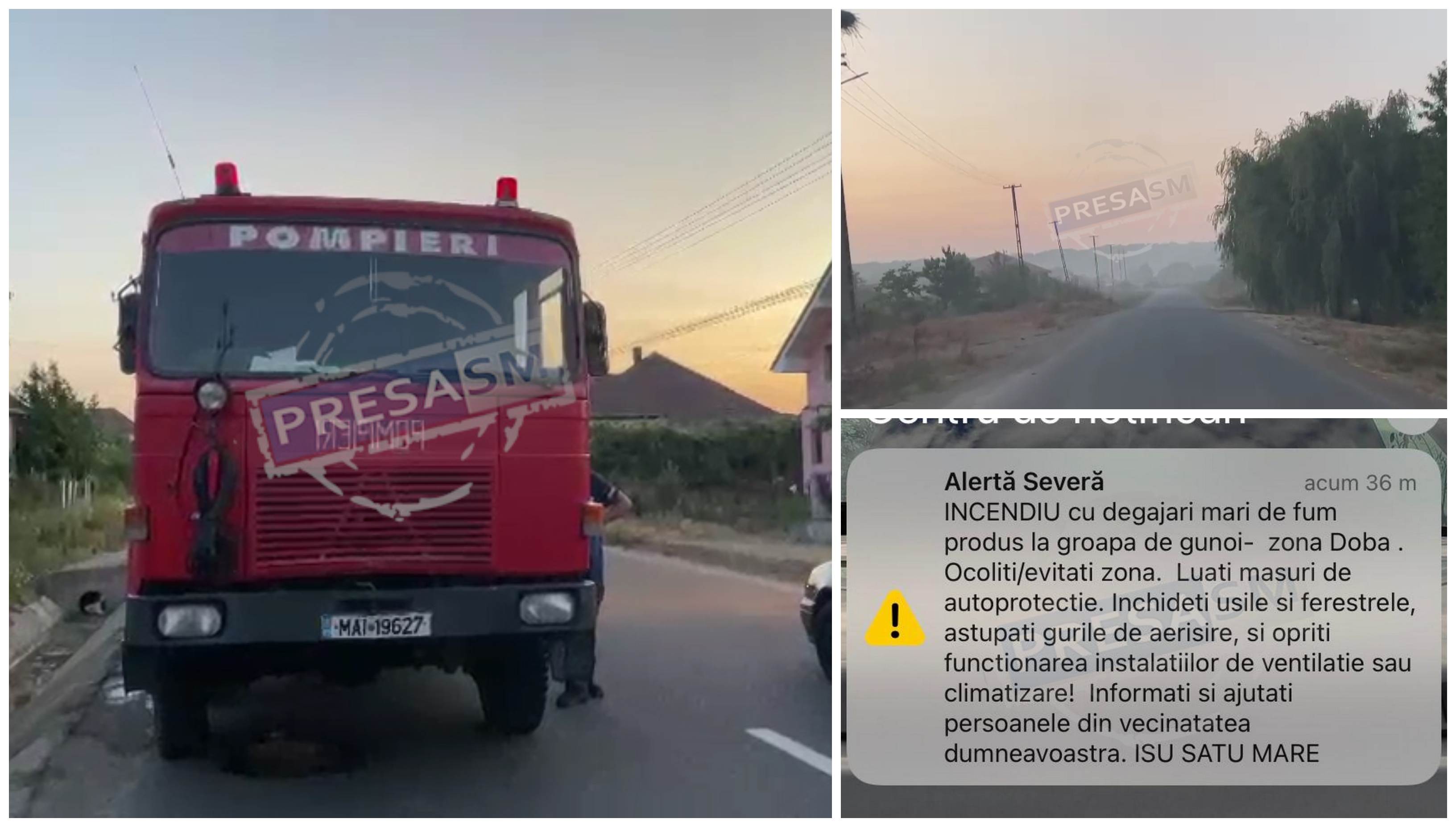 VIDEO. RO-Alert după incendiul uriaș de la Doba. O mașină de pompieri a cedat