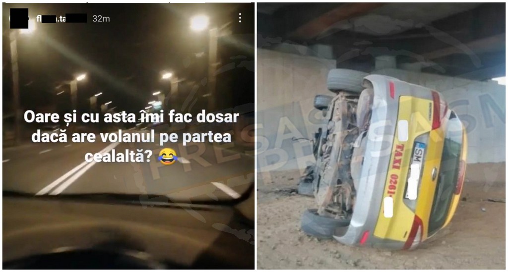 FOTO/VIDEO. Minorul drogat, răsturnat cu mașina, ar conduce din nou prin Satu Mare
