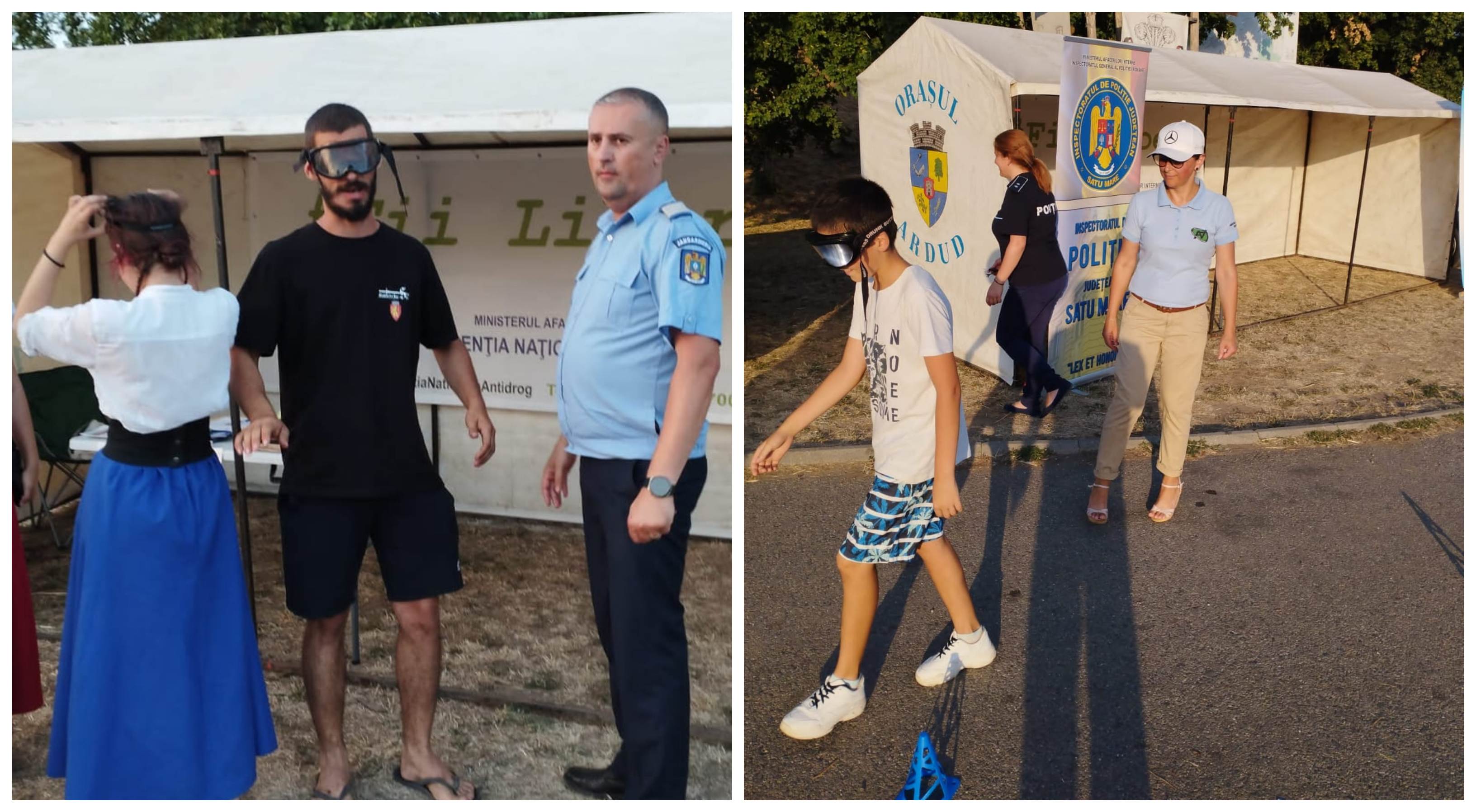 FOTO. E chiar mișto. Poliția Satu Mare ne arată cum e să conduci beat o mașină