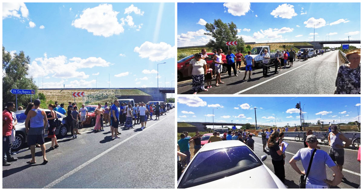 FOTO/VIDEO. Primul protest la centură, în Satu Mare! S-a blocat circulația pe o bandă