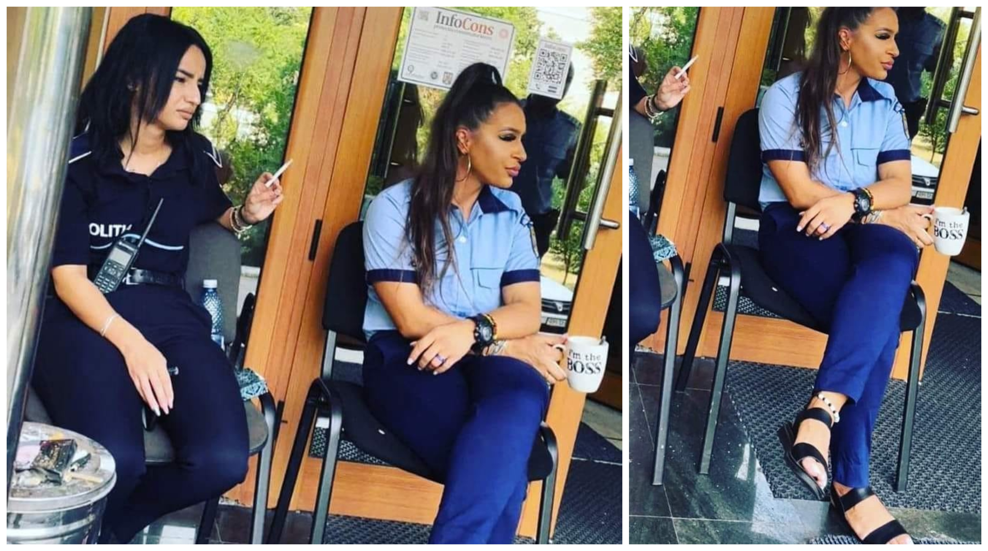 Polițiste la țigări și cafea, una în sandale. Fotografia virală care a dus la o anchetă în Poliție