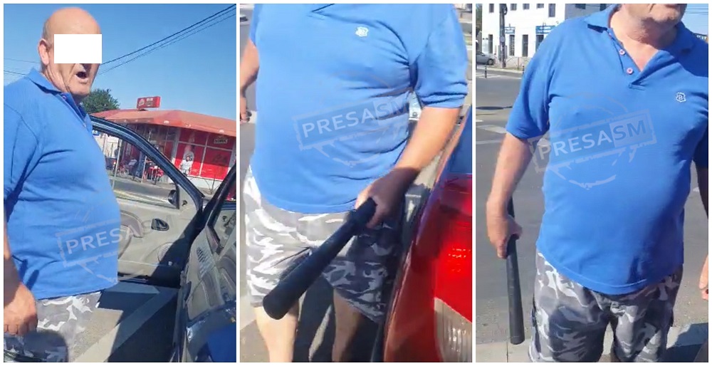 VIDEO. Lovitură după lovitură pentru taximetristul care a agresat doi soți în Satu Mare