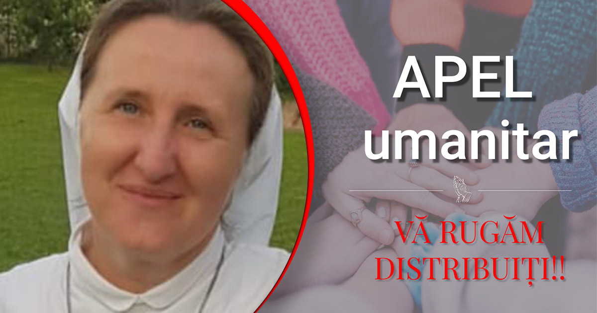 FOTO. O călugăriță din județ, care a ajutat sute de copii, în stare gravă! Are nevoie urgentă de ajutor!