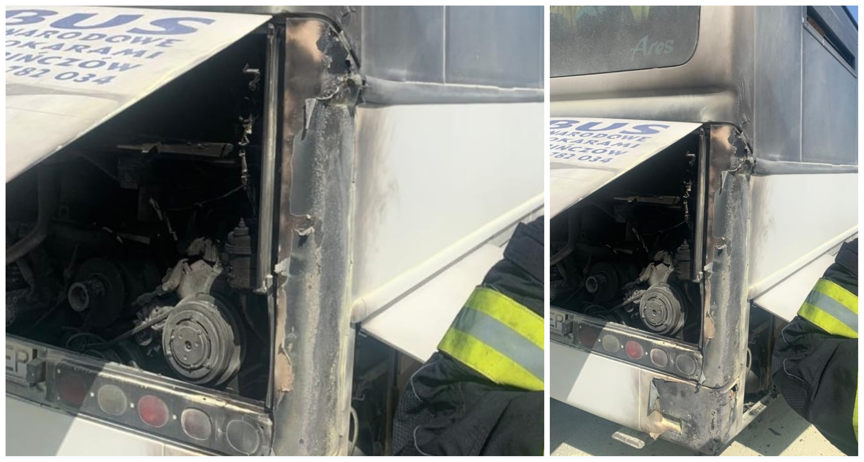 FOTO. Autobuz în flăcări în Parcul Industrial din municipiul Satu Mare