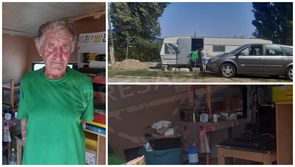 FOTO. Singur pe lume, un bătrânel supraviețuiește într-o rulotă, în Satu Mare. Are nevoie de ajutor
