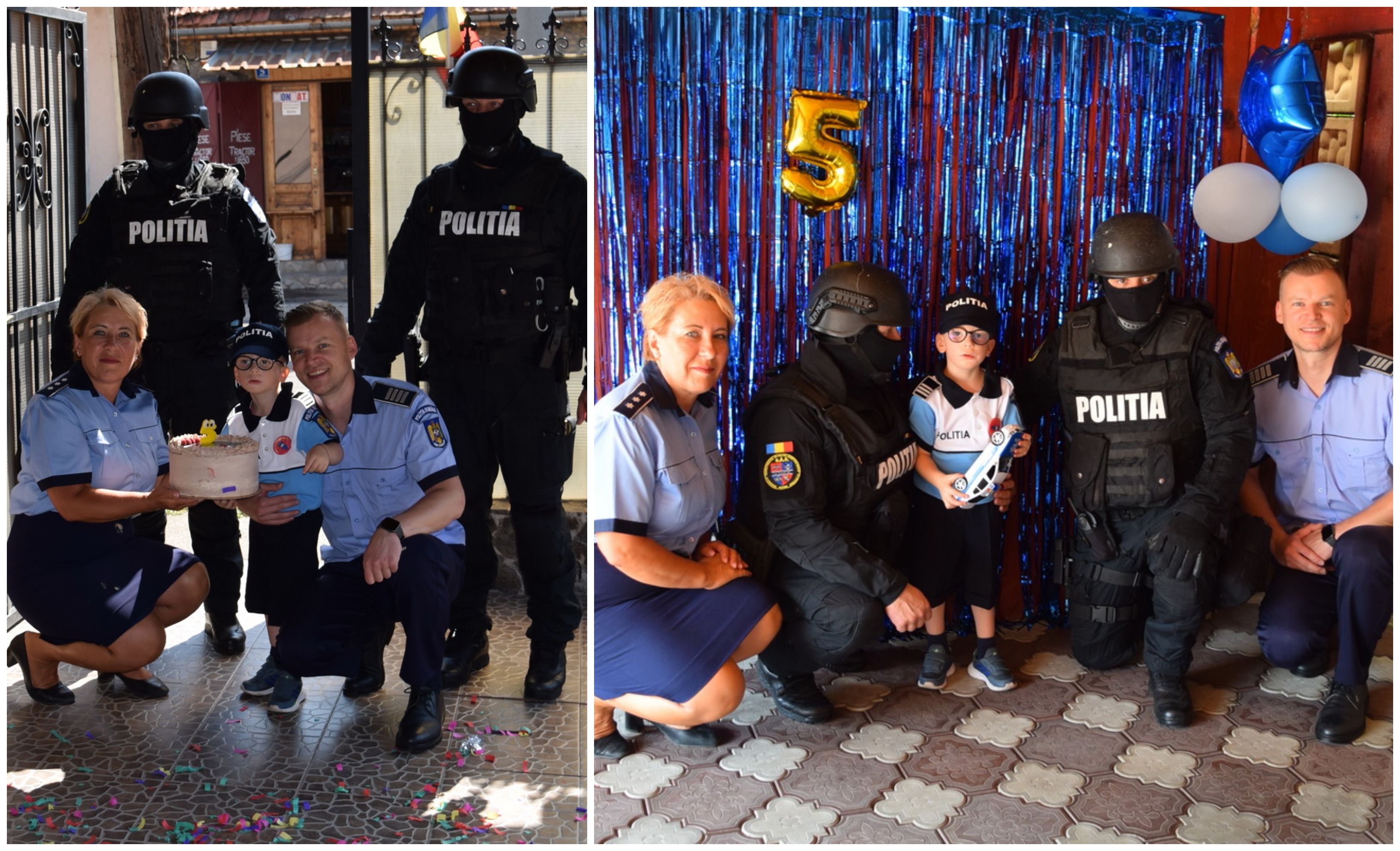 FOTO/VIDEO. Bogdănel (5 anișori), copilașul care s-a trezit cu mascații la ziua sa de naștere!