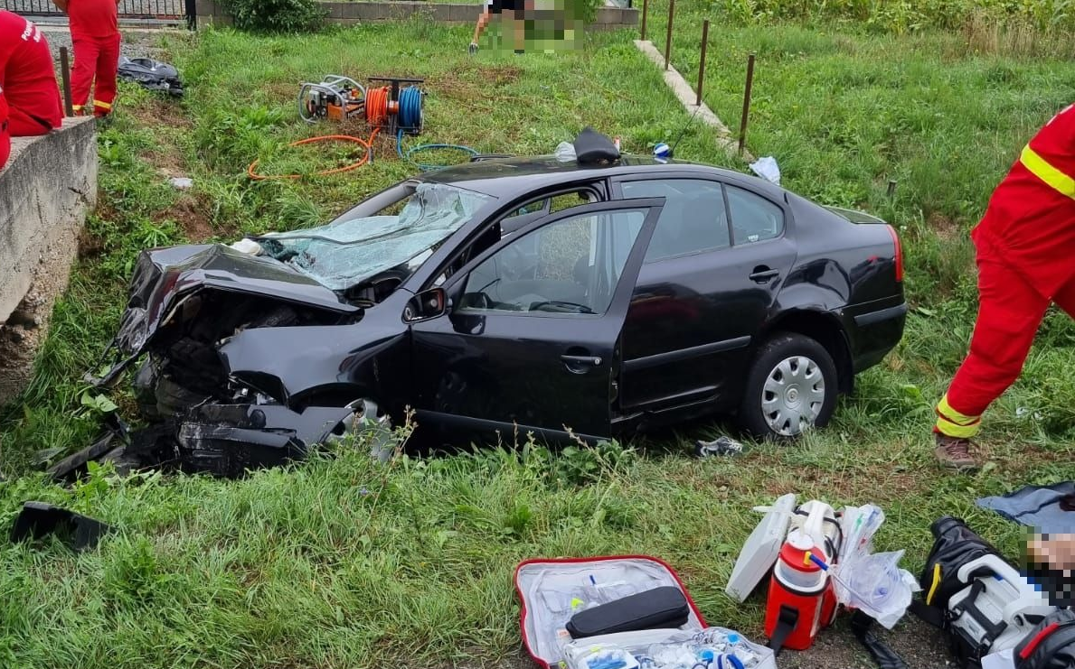 Un sătmărean băut a lovit un cap de pod pe DJ194C, aproape de Dorolț