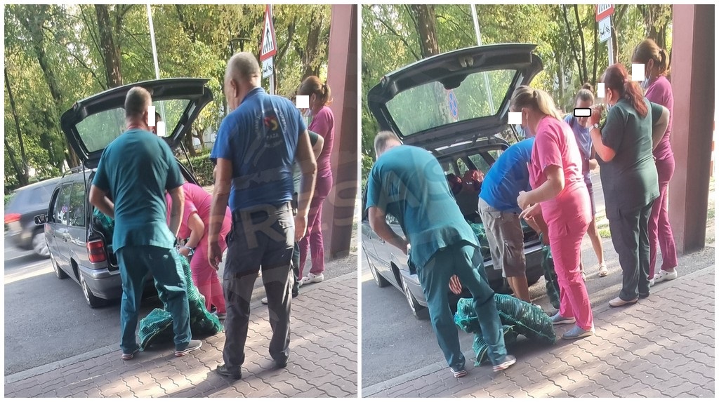 Fotó. Piac a sürgősségi előtt. Az orvosok és az asszisztensek is betáraztak a friss zöldségből