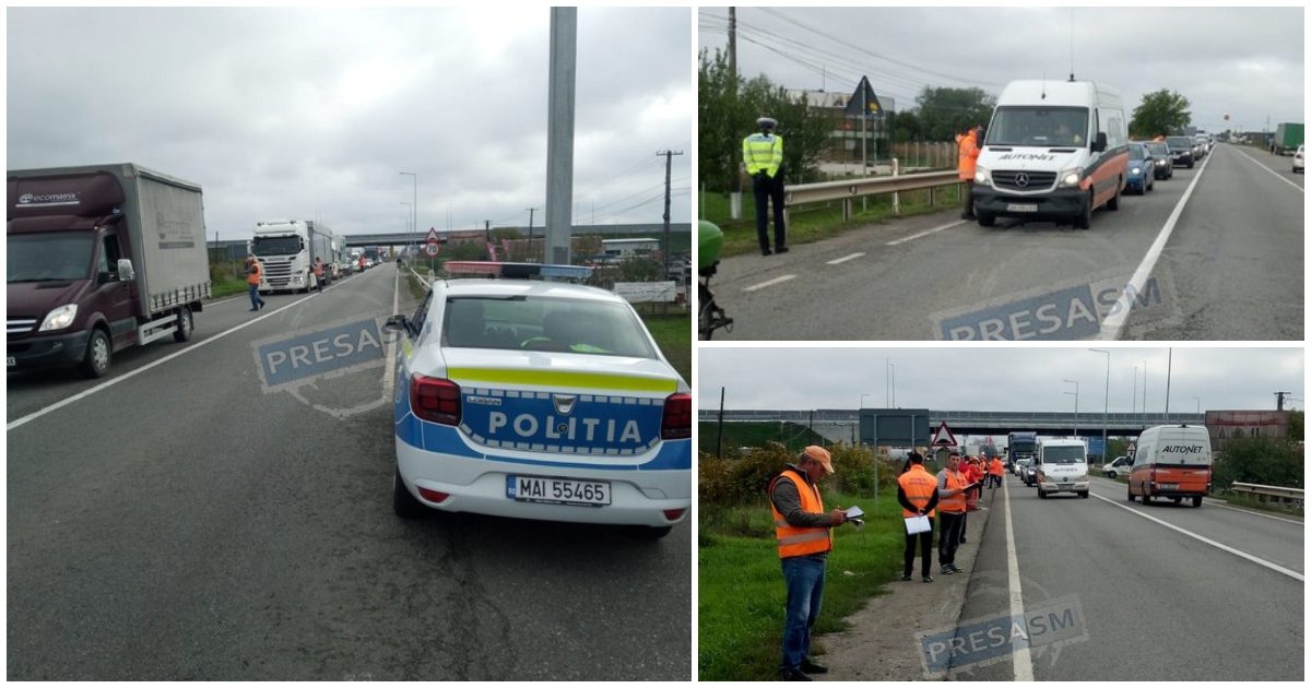 FOTO. Cozi uriașe pe Drumul Careiului, toată ziua! Nervi întinși la maxim și claxoane