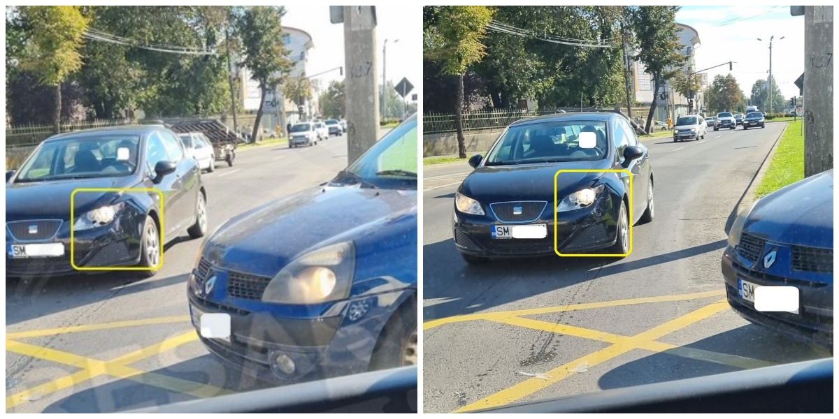 FOTO. Accident lângă Finanțe. O șoferiță s-ar fi crezut în sensul giratoriu