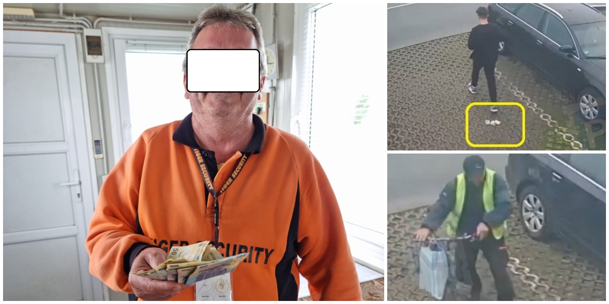 FOTO/VIDEO. Biciclistul care a găsit banii pierduți de un tânăr i-a dus la Poliție