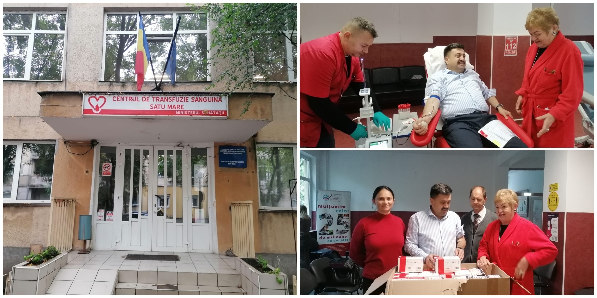 FOTO. Exemplu personal! Prefectul le cere sătmărenilor să doneze sânge, dar primul este chiar el