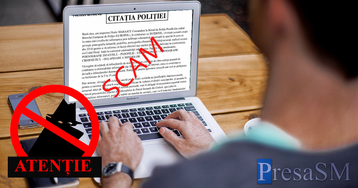 Nouă metodă de fraudă online: Citaţii trimise în numele Interpol, Europol sau al Poliţiei Române, cu acuzaţii de infracţiuni grave
