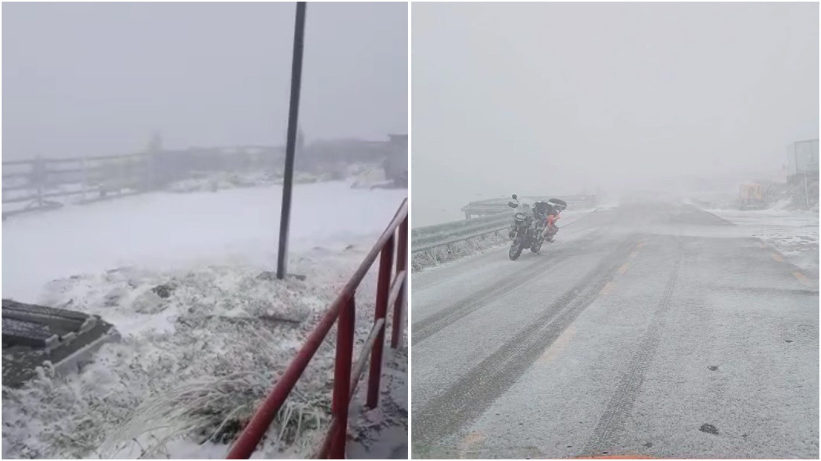 VIDEO. Ninsoare pe cel mai înalt drum din țară. Ninge viscolit și în Apuseni