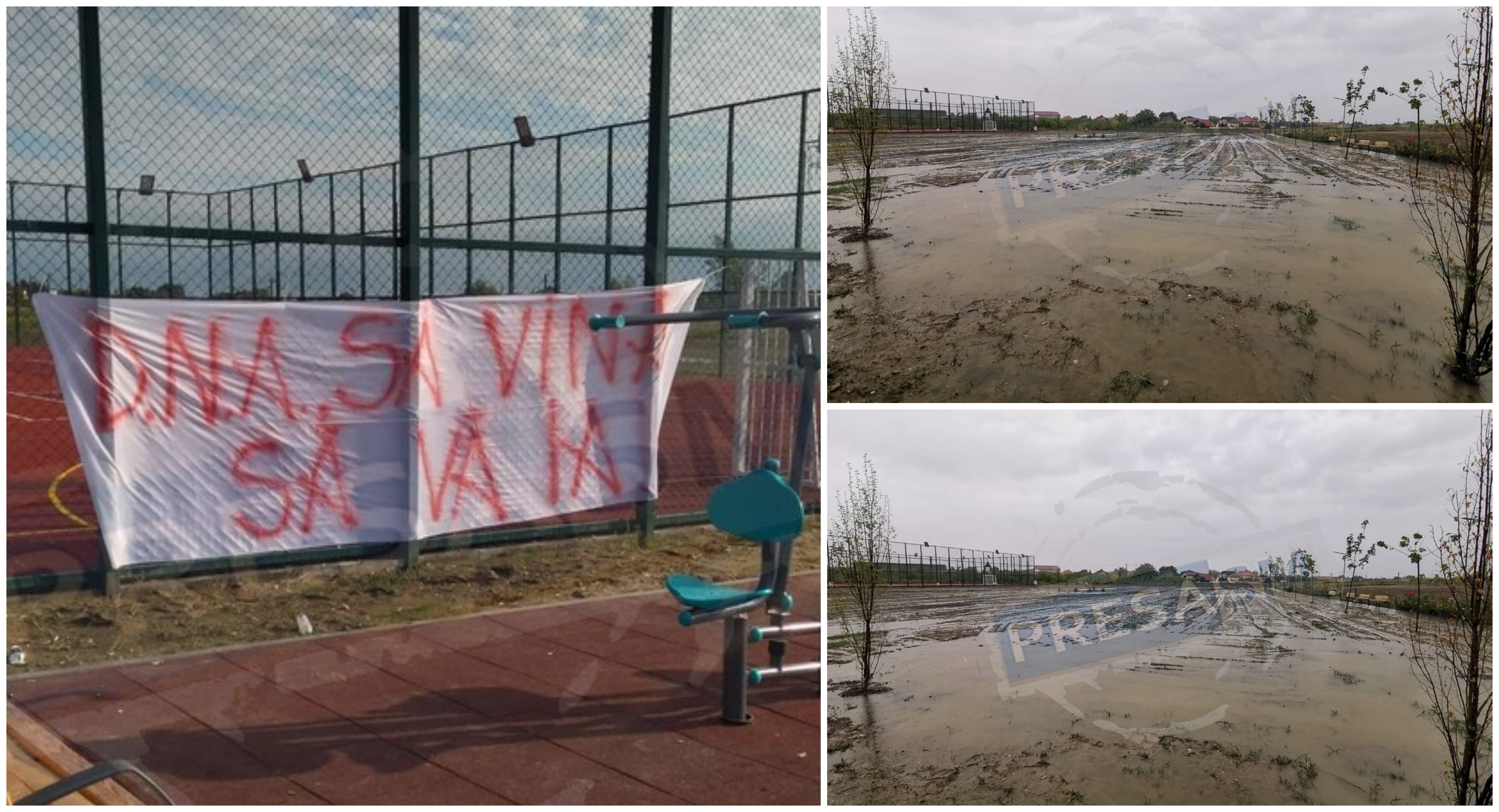 FOTO. Protest la Parcul Cubic: ”DNA să vină să vă ia”. Milioane îngropate în noroaie