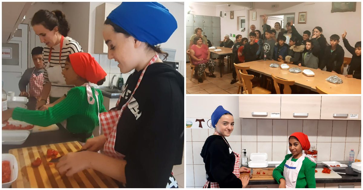 FOTOGALERIE. Copiii din familii nevoiașe pregătesc mâncare pentru oamenii străzii din Satu Mare