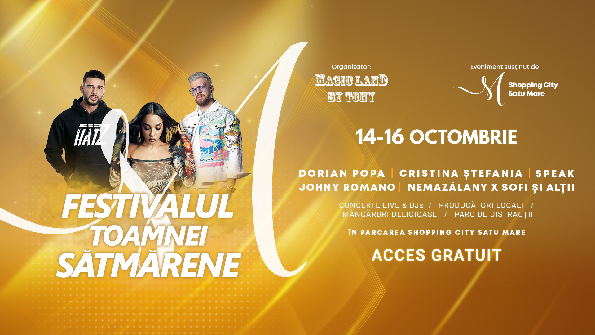 PROGRAM. Festivalul Toamnei la Shopping City Satu Mare. Concerte, parc uriaș de distracții și multe alte surprize