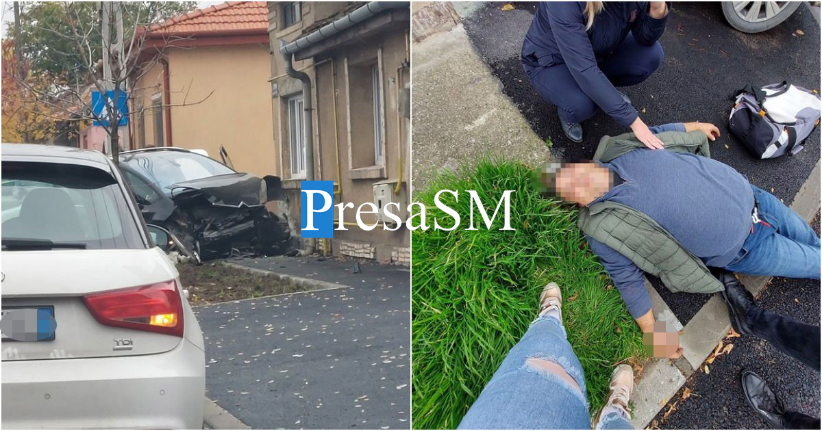 FOTO. Un șofer ajuns cu mașina într-o casă. O tânără asistentă i-a sărit în ajutor