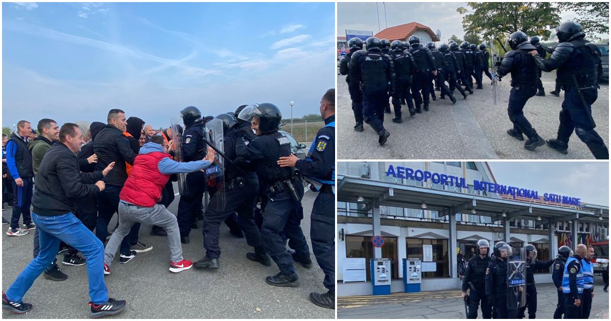 FOTOGALERIE. Acțiune antiteroristă de amploare la Aeroportul Satu Mare: ”Bătaie și colet suspect ”