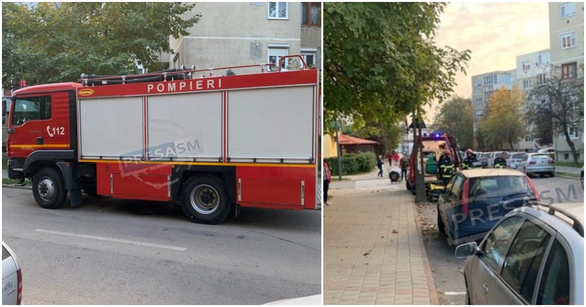 FOTO. Intervenție a pompierilor la Carei. Au salvat o bătrânică