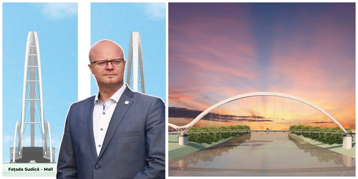 FOTO. În sfârșit! Începe construcția pasarelei pietonale peste Someș, în municipiul Satu Mare!