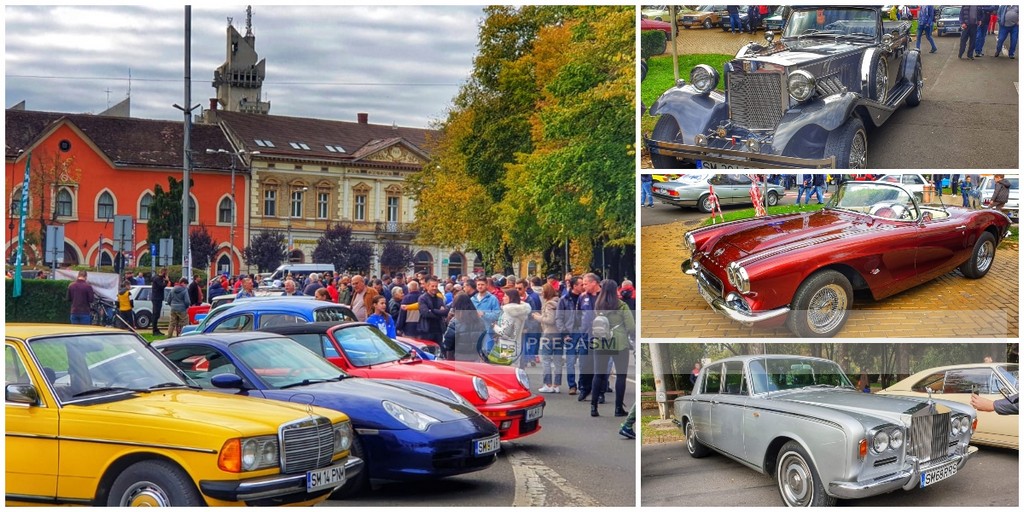 FOTO/VIDEO. Mașini superbe în centrul Sătmarului. A început retroparada toamnei