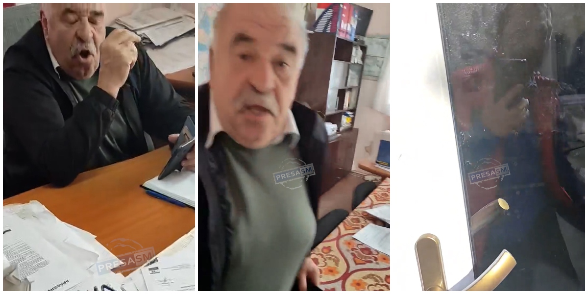 VIDEO. Amenințări cu bătaia. Un director Apaserv a scos din birou un bărbat