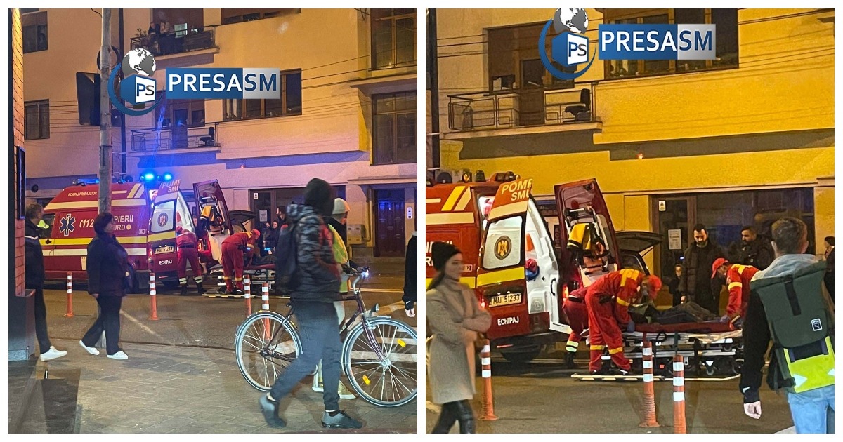 FOTO/VIDEO. Pieton lovit pe trecere, în centrul municipiului Satu Mare. Ce spun polițiștii